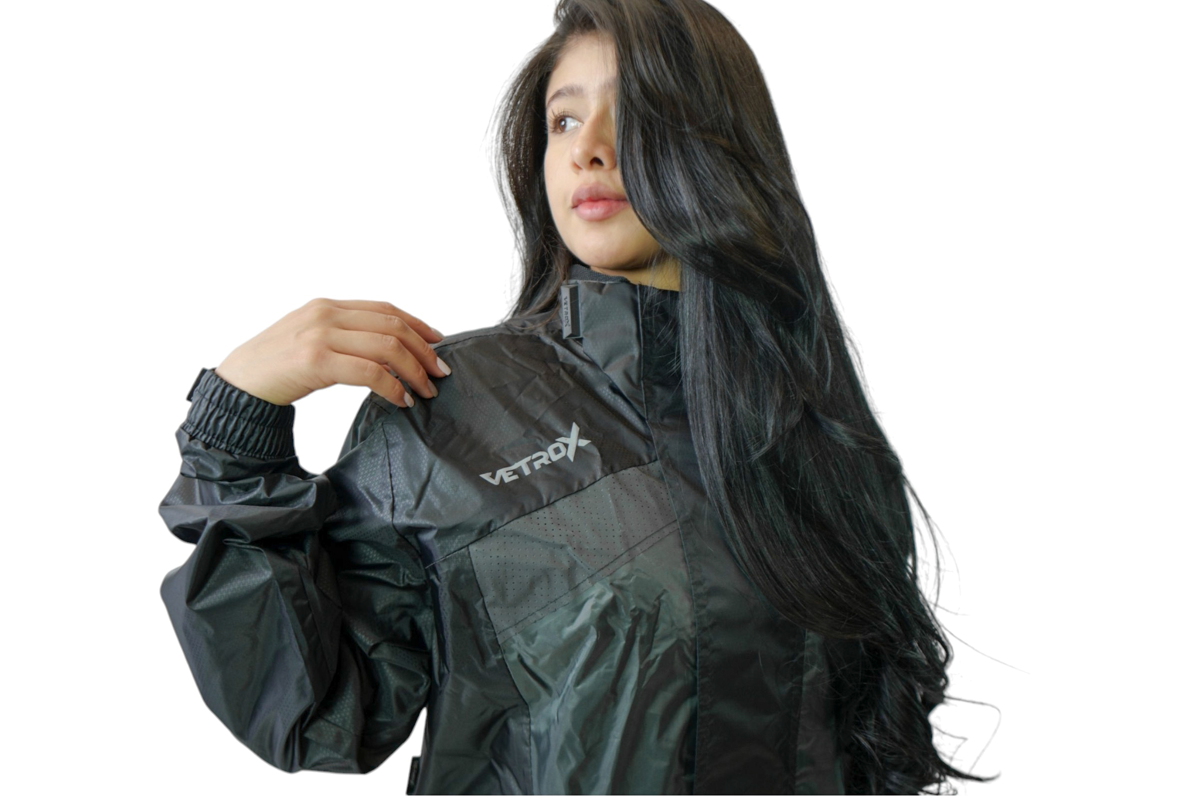 Impermeable Mujer Premium Negro para Motos