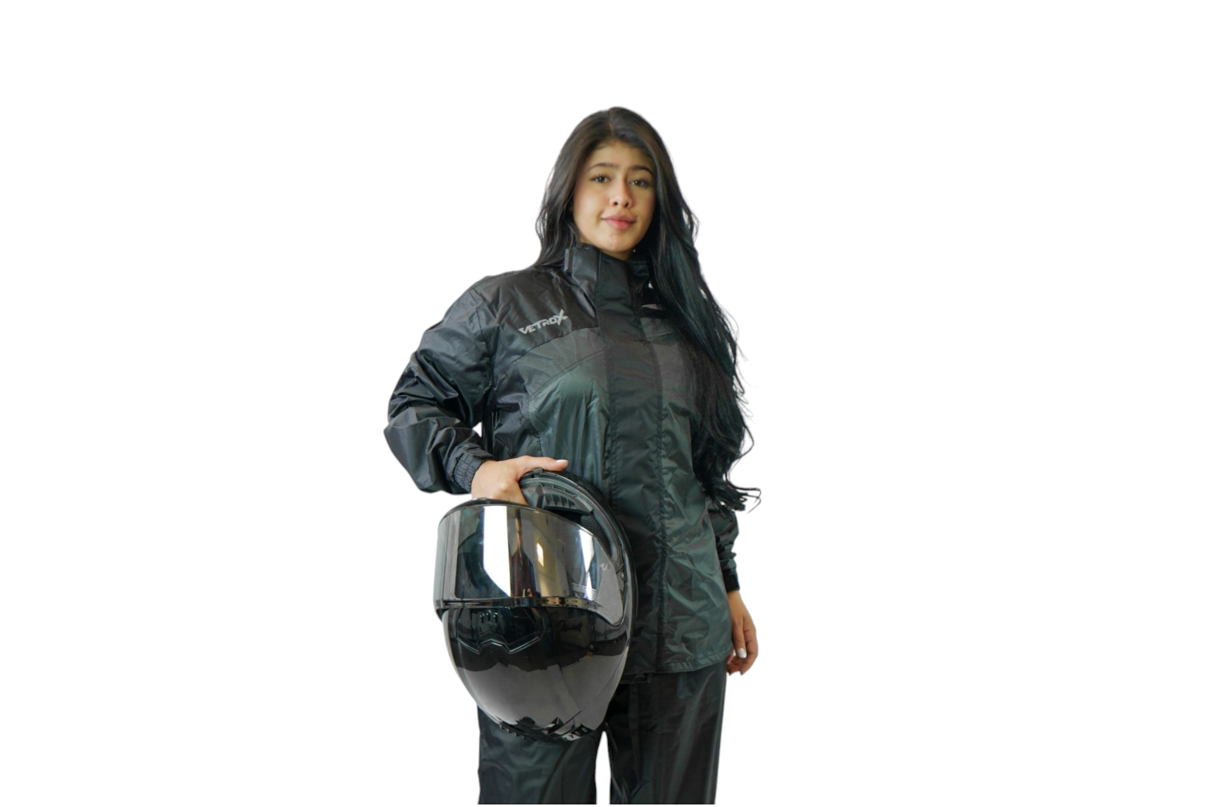 Impermeable Mujer Premium Negro para Motos