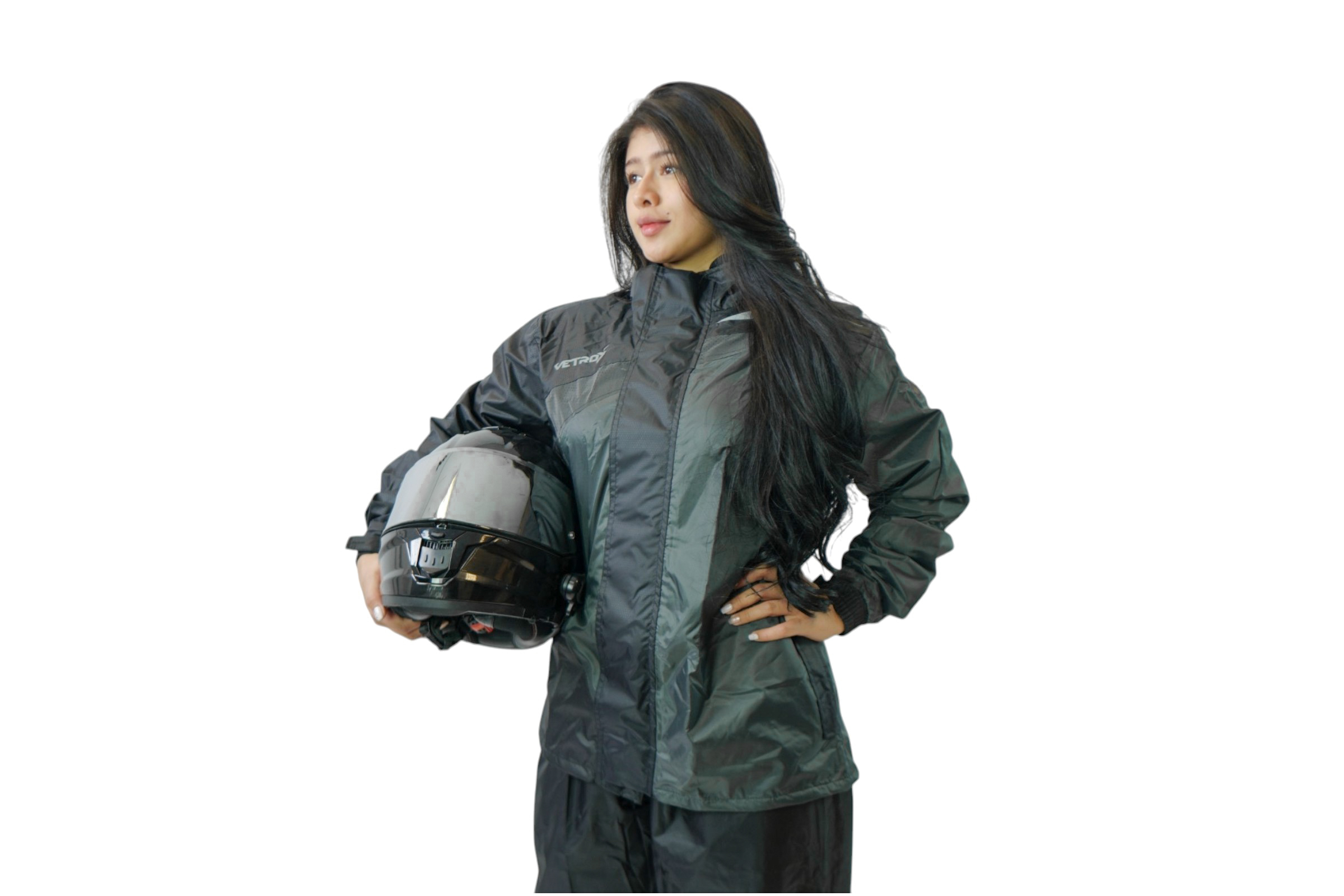 Impermeable Mujer Premium Negro para Motos
