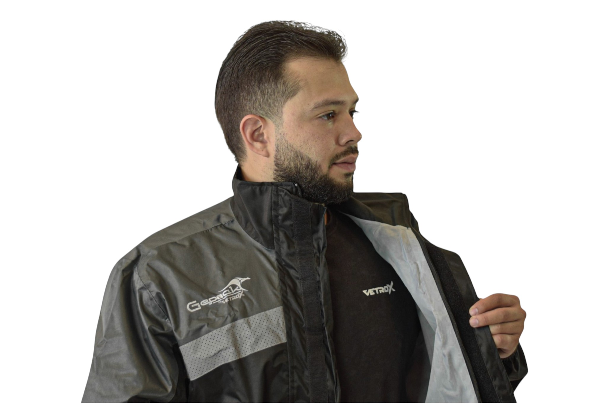 Impermeable DC Negro Gris para Motos Gepack