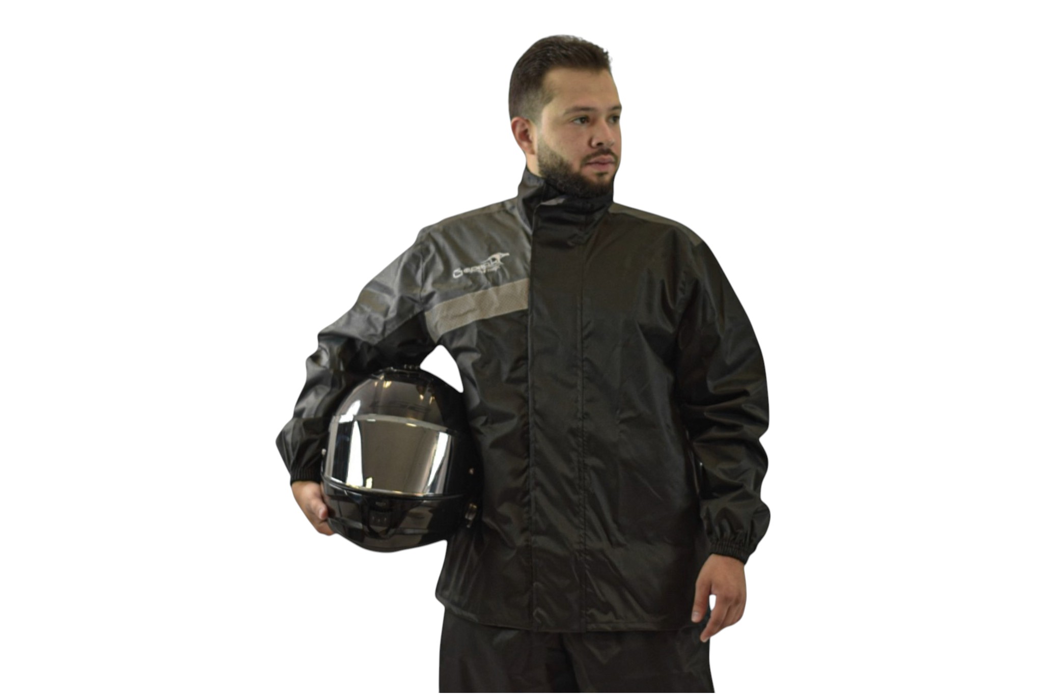 Impermeable DC Negro Gris para Motos Gepack