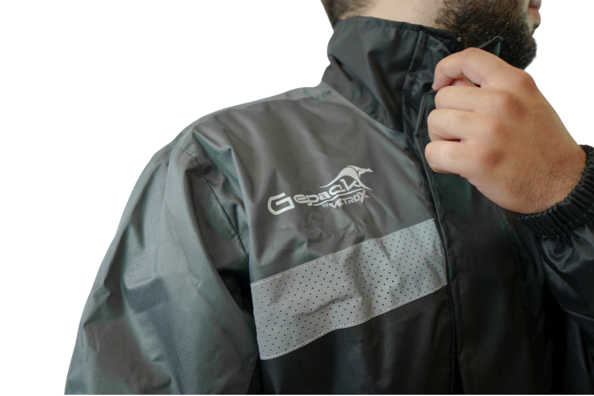 Impermeable DC Negro Gris para Motos Gepack