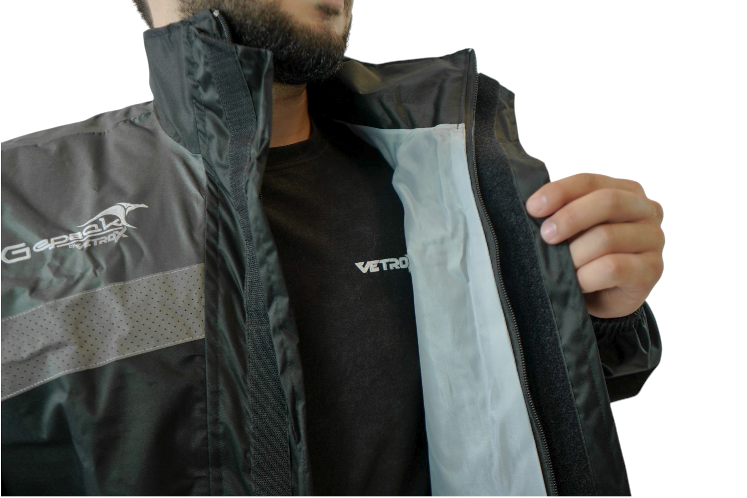 Impermeable DC Negro Gris para Motos Gepack