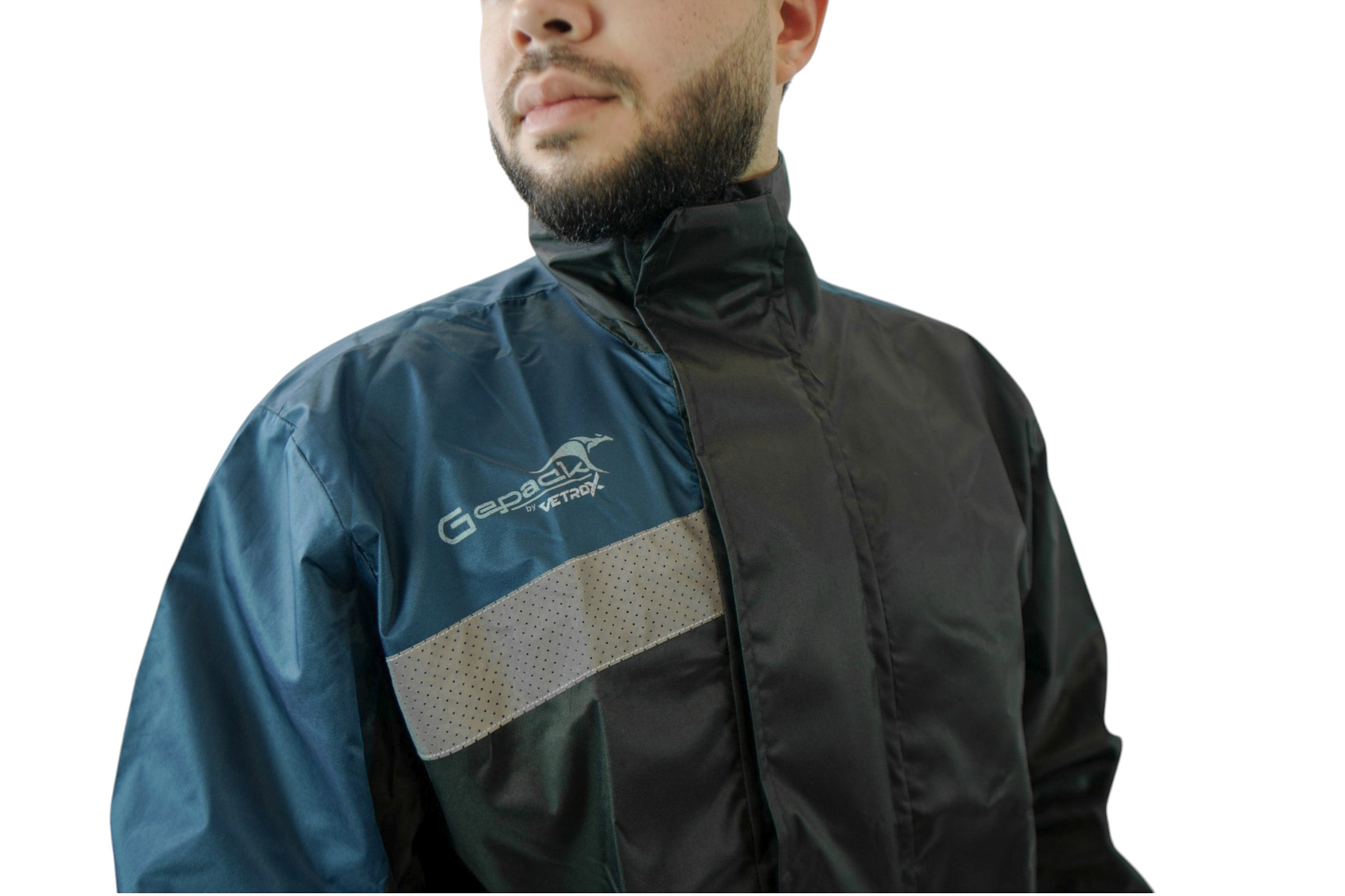 Impermeable DC Negro Azul para Motos Gepack