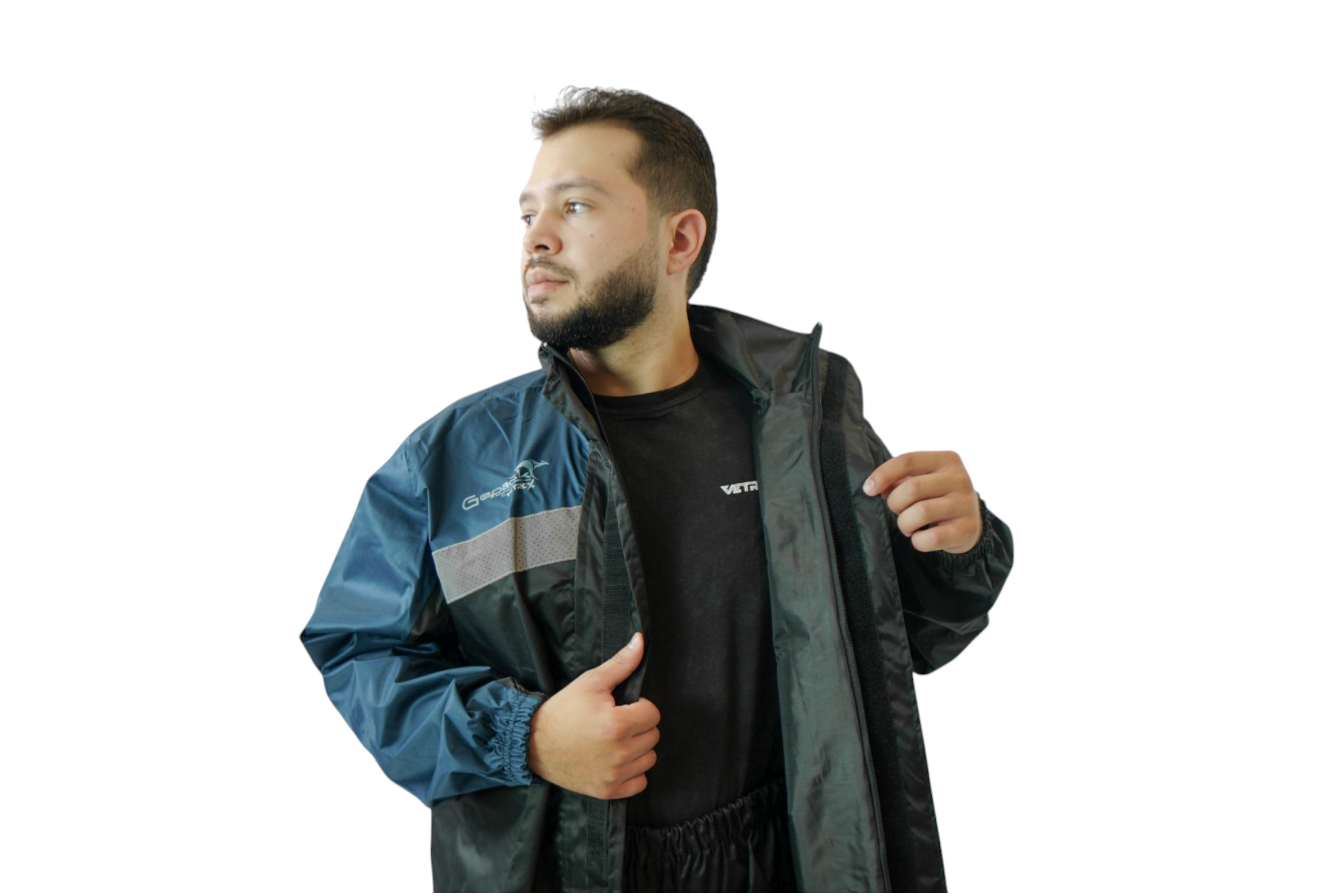 Impermeable DC Negro Azul para Motos Gepack